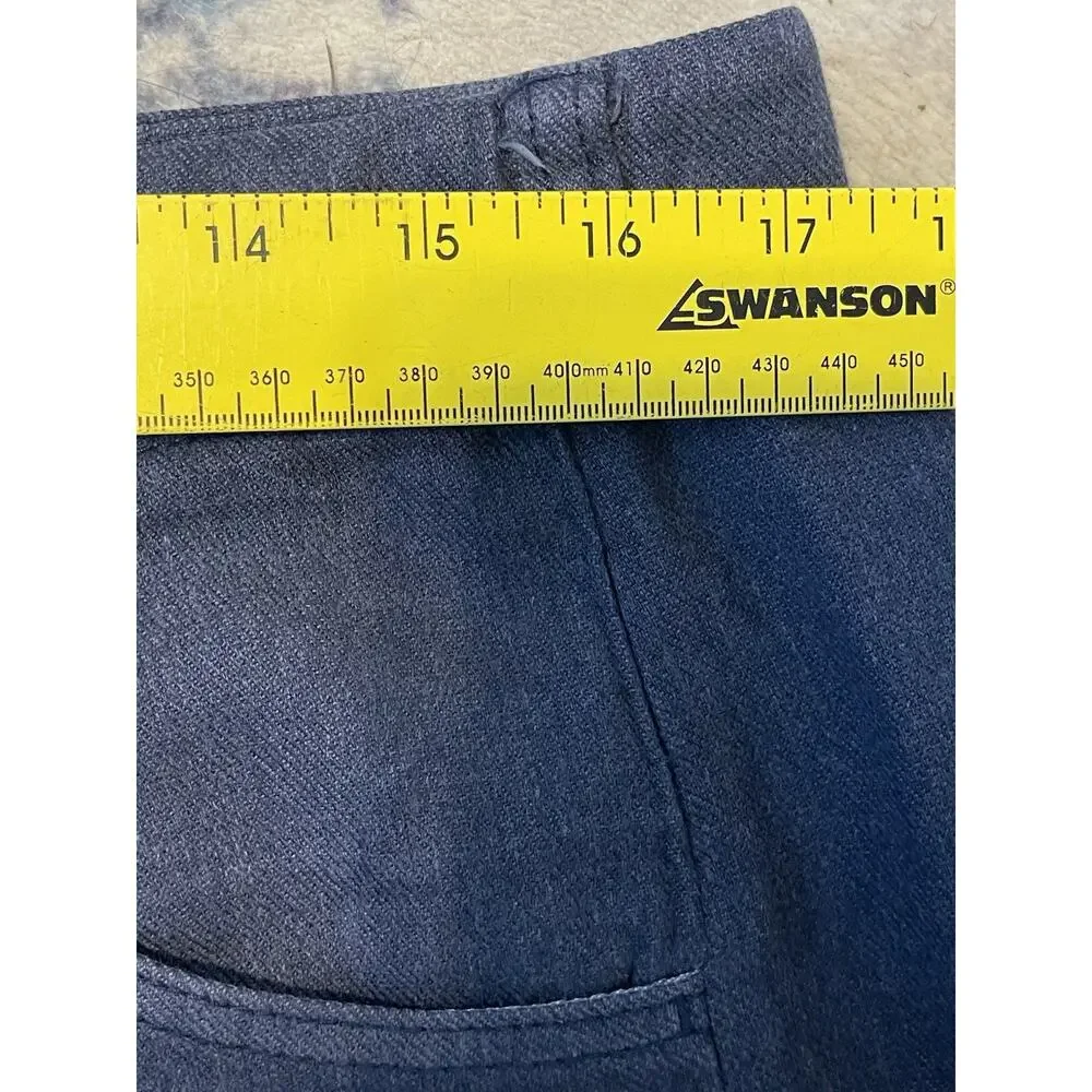 Anthropologie Pilcro The Adi Linen Mid-Rise Wide leg Flare Pants Navy 31 - Picture 8 of 11